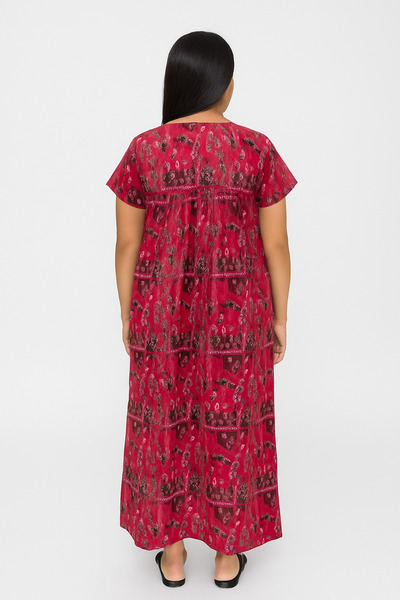 Maroon Geometric Cotton Nighty